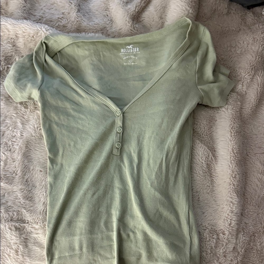 Hollister Green Fitted Short Sleeve T-Shirt